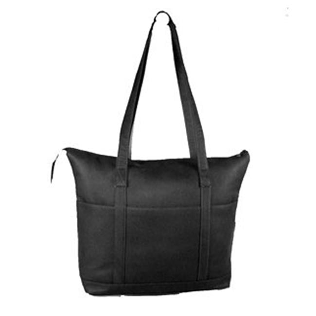 David King Leather Large Multi Pocket Shopping Tote in Black