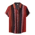 thumbnail image 1 of Haite Hawaiian Beach Shirt for Men Casual Button Down Shirts Summer Short Sleeve Vintage Striped Tops, 1 of 5