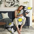 thumbnail image 4 of Spring Daisy Floral Pillow Cover 20x54 - Full-Length Support Case with Invisible Zipper - Cute Vintage Design - Machine Washable & Breathable, 4 of 6