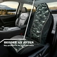 thumbnail image 4 of Yuyamidu Deep Green Camo Auto Seat Covers Camouflage Bucket Front Seats Cover for Cars Full Set of 2, Fit for Cars, SUV, Truck, Sedan, 4 of 7