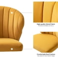 thumbnail image 6 of HULALA HOME Home Office Desk Chair with Gold Wheels, Small Cute Vanity Chair with Back for Bedroom, Adjustable Rolling Task Work Seat for Women/Girls, Mustard, 6 of 7