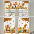 thumbnail image 4 of Fall Curtains for Kitchen 3 Piece Set, Fall Window Curtains Valance - Rod Pocket Tiered Curtain Over Sink, Gnome & Pumpkin Decorations, Autumn Leaf & Pumpkin Kitchen Decor for Home 54x24 Inch, 4 of 6