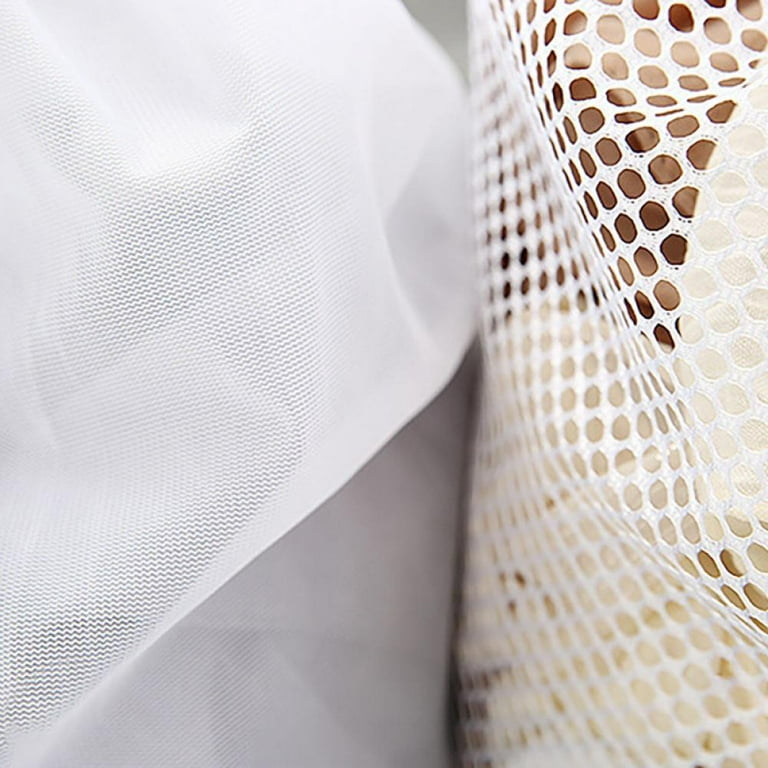 White Delicates Mesh Laundry Bag with Drawstring Closure for Sock