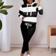 thumbnail image 1 of Puntoco Moda Mujer Camiseta con Capucha Camiseta De Manga Larga Camiseta Deportiva Pantalones Conjunto Informal Liquidación Puntoco Puntoco-1357, 1 of 4