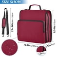 thumbnail image 3 of Haosy 3 Ring Zipper Binder with Shoulder Strap Waterproof Trapper Keeper 2 Inch D-Ring 500 Sheets Capacity, Burgundy, 3 of 8