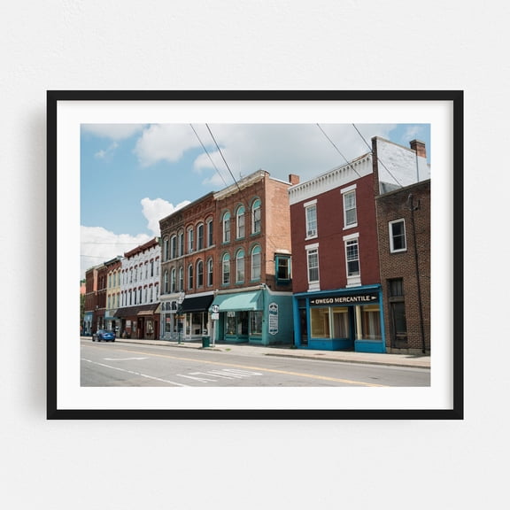 Owego Street Scene 02 - Owego New York Photography Black Framed Wall Art Print 16 x 20 inches