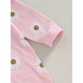 thumbnail image 5 of Infant Girl Rompers Daisy Print Buttons Long Sleeve Jumpsuits with Headband, 5 of 7