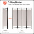 thumbnail image 5 of Room Dividers Folding Privacy Screen with 4 Panels Steel Frame Living Room Divider For Living Room,Office Use, Tan, 5 of 6