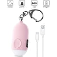 thumbnail image 2 of Alarma de emergencia personal de 130 DB, alarma de seguridad recargable con linterna LED, alarma antirrobo, para mujeres, niños, ancianos, aventureros, color rosa Vhermosa, 2 of 5