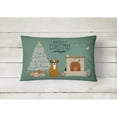 thumbnail image 2 of Carolines Treasures CK7679PW1216 Flashy Fawn Boxer Christmas Everyone Canvas Fabric Decorative Pillow 12H x16W, 2 of 4