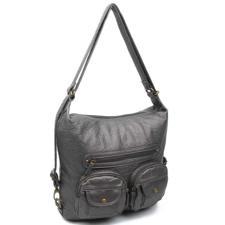 New Ampere Creations Dark grey vegan leather Backpack The Marie Backpack Soft Vegan Leather Medium Size main image 4