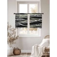 thumbnail image 3 of Sage Green Black Stripes Sheer Curtains 54 Inch Length 2 Panels Set Window Treatments, Grey Abstract Gradient Striped Rod Pocket Semi Curtains for Living Room/Bedroom/Kitchen Décor, 104"W x 54"L, 3 of 7