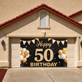 thumbnail image 3 of Golden Theme Birthday Party Banner Happy 50th Celebration Banner for Milestone Event Indoor Decoration Anniversary, 3 of 8