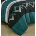 thumbnail image 6 of Chezmoi Collection Jaxson Bed in a Bag Full Size 7-Piece Comforter Set with Sheets Modern Pleated Stripe Embroidered Teal/Black/Gray Zigzag Lightweight All Season Bedding, 6 of 9