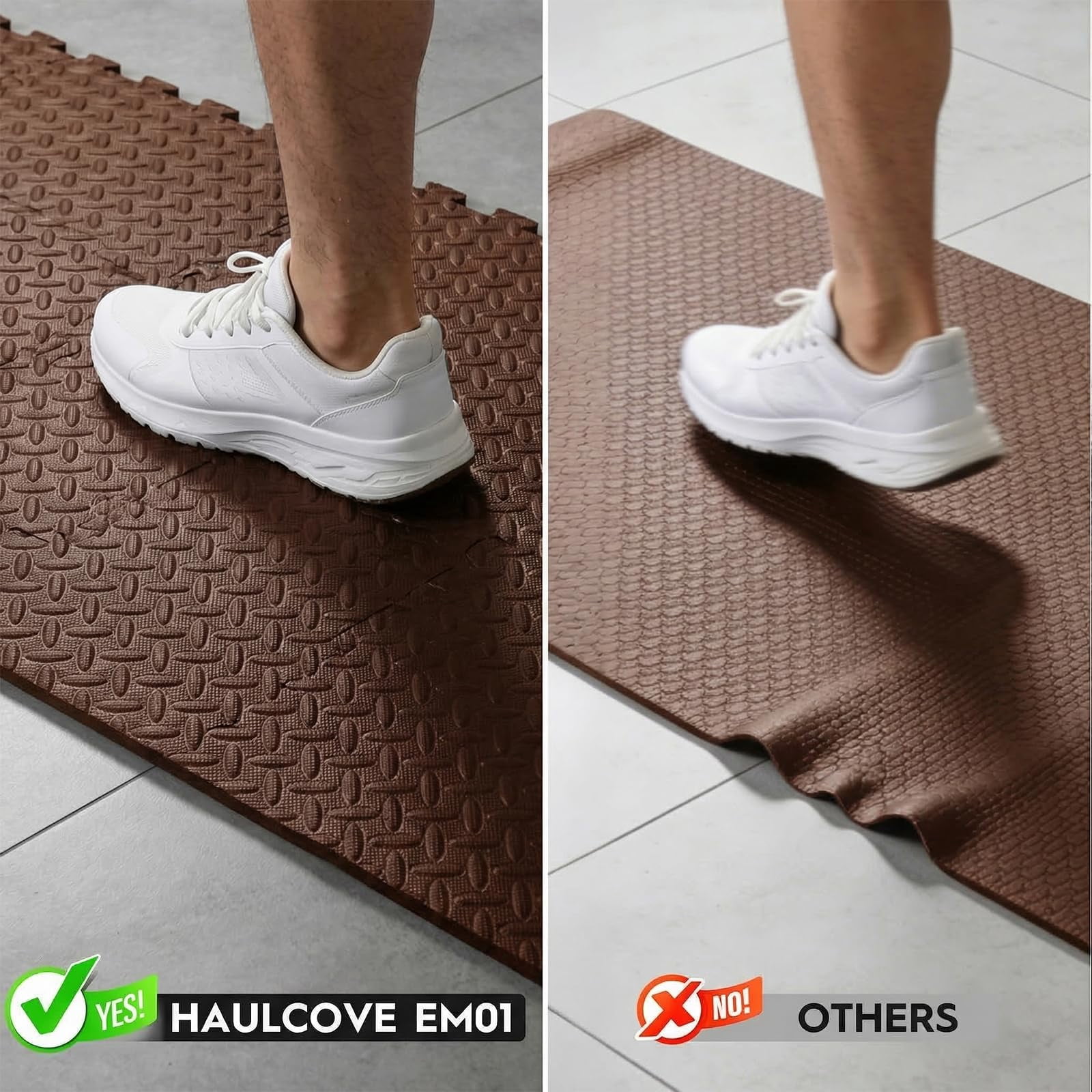 18 Tiles Puzzle Exercise Mat, EVA Interlocking Foam Floor Tiles, Non-Slip, Protective, Water-Resistant Flooring for Home Gym & Workout Equipment, 12.6" x 12.6" x 0.4", 18 Sq Ft