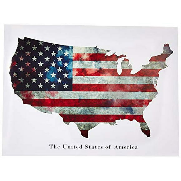 777 Tri-Seven Entertainment American Flag Poster USA United States of America Wall Art Print, 24" x 18"