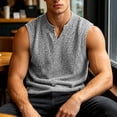 thumbnail image 5 of IhhxPro Men's V-Neck Sleeveless Tank Top Summer Casual Tee Textured Muscle Shirt Lightweight Breathable Athletic Gym Workout Beach Layering Loose Fit M-3XL, 5 of 9