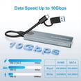 thumbnail image 3 of Carcasa para SSD M2 NVMe , Adaptador SSD M.2 A USB Tipo C, Carcasa Externa USB 3.1 de 10 Gbps, Compatible con M y B., 3 of 5