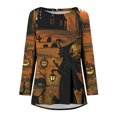 thumbnail image 4 of Costumes d'Halloween pour Femmes 2023 en Liquidation T-Shirt à Col Rond Oversize pour Femmes T T-Shirts à Imprimé d'Halloween T-Shirt à Manches Courtes Blouse Hauts, 4 of 5