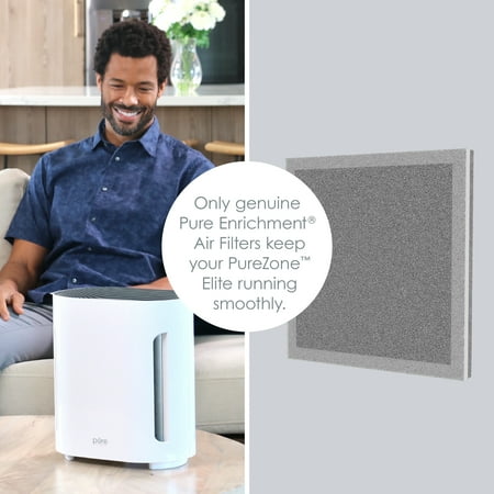 Pure Enrichment - 3-in-1 True HEPA Replacement Filter for the PureZone Air Purifier (PEAIRPLG) - Grey