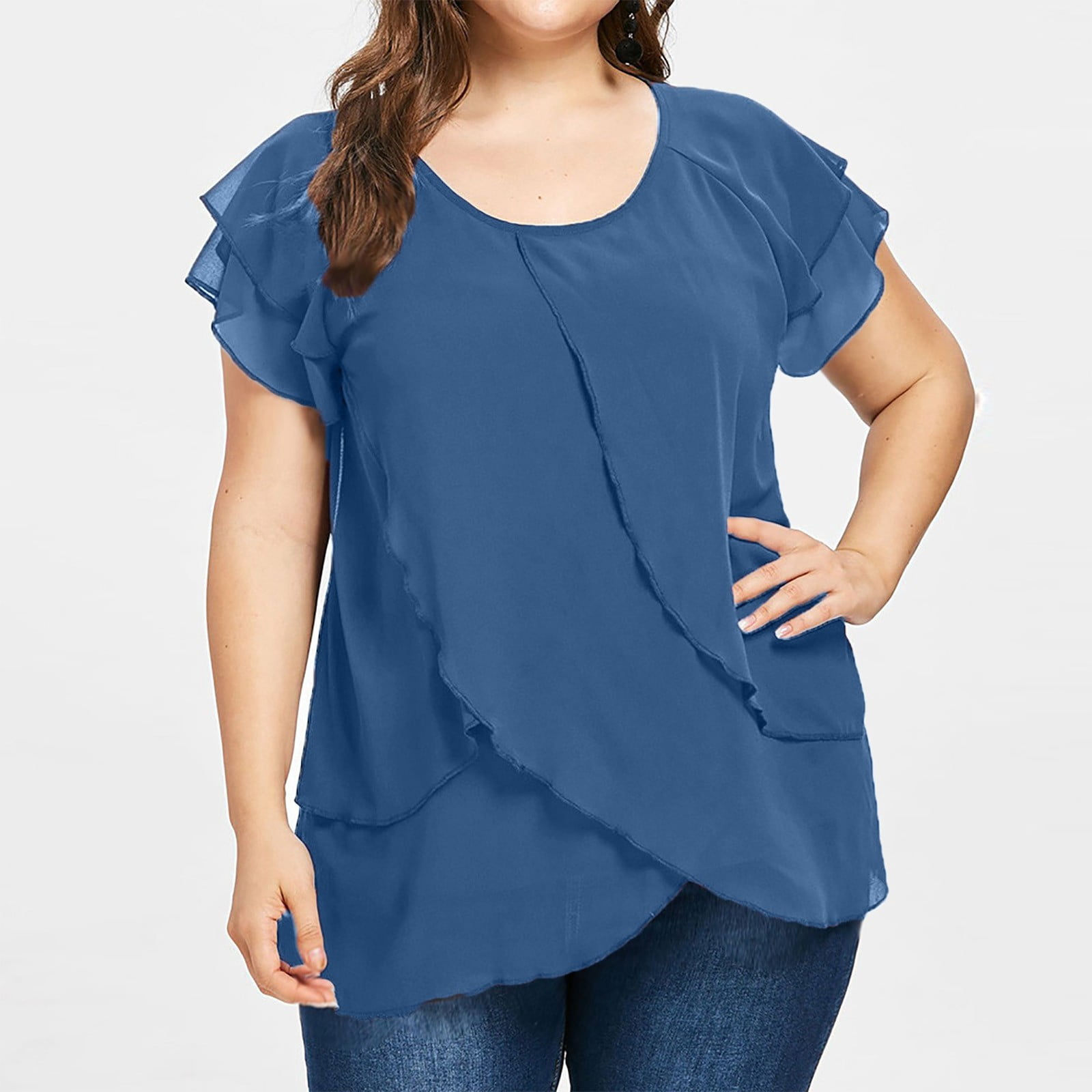 Linen Shirt Top T-Shirt Ladies Casual 