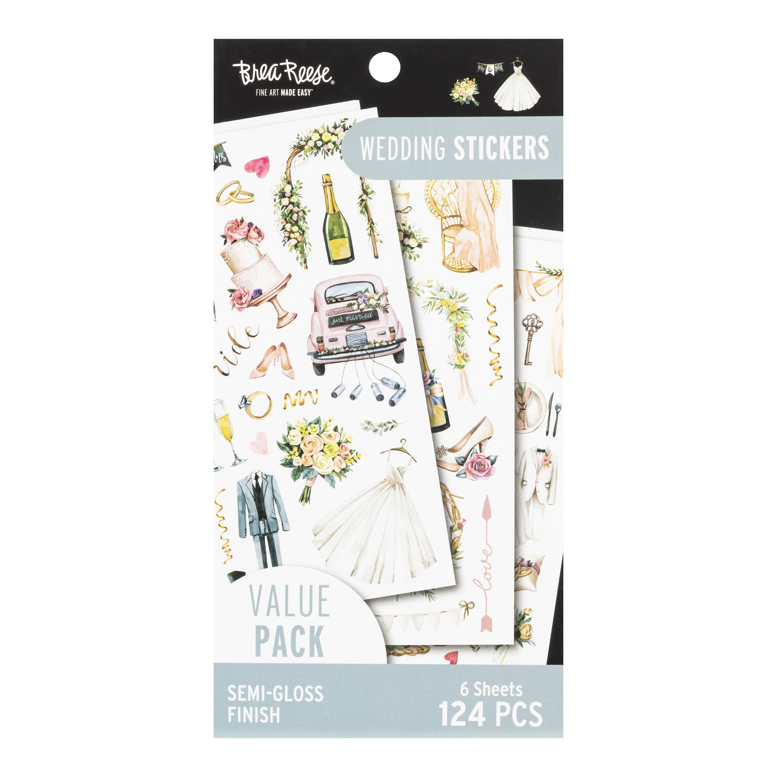 (2 pack) Brea Reese® Sticker Pack - Wedding Celebration