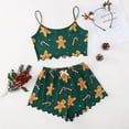 thumbnail image 4 of New Women Christmas Pajama Sets Female Satin Cotton Sleepwear Set Patchwork Colour Ladies Seamless Nightwear V-Neck Home Clothes, 4 of 4