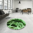 thumbnail image 4 of Ahgly Company Machine Washable Indoor Round Transitional Deep Emerald Green Area Rugs, 4' Round, 4 of 7