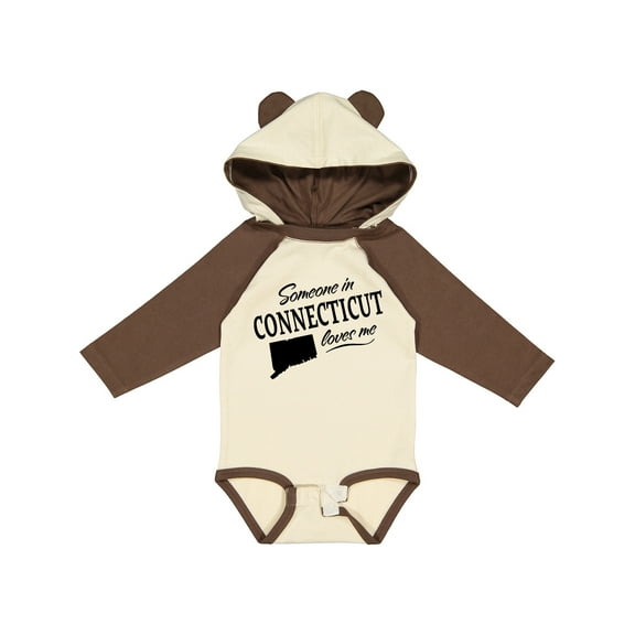 Inktastic Someone in Connecticut Loves Me Boys or Girls Long Sleeve Baby Bodysuit
