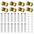 thumbnail image 1 of Uxcell 40 Pcs M10×25 Metal Hexagon Open Coupling Nut with Threaded Pipe and Hex Nut, 1 of 5