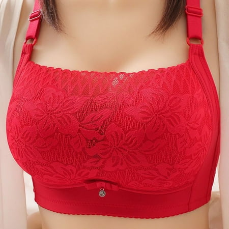 

PEASKJP Bras for Women Full Coverage Sleek Bras for Women Comfort Seamless Bra Cross Back Bralette Bra Wireless Everyday Bras Womens Lingerie 40 Red