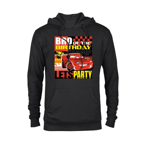 Disney and Pixar’s Cars Bro of the Birthday Champ Party - Pullover Hoodie for Adults - Customized-Black