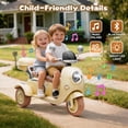 thumbnail image 6 of Track Seven 12V Ride on Motorcycle, 2-Seater Electric Motorcycle with Dual Motor, 3 Wheels Motorbike with Bluetooth, LED Lights, Storage Box, Front Hook, Ride on Toy Car for Kids Aged 3+, Beige, 6 of 7