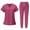 19# Hot Pink, variant on HKYNLAG Scrubs for Women Set V-Neck Pocket Top & Drawstring Jogger Scrub Pants Stretch Nursing Scrubs Set Uniform Mint Green S