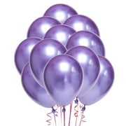 50pcs 10 Inches Latex Thicken Balloons Metallic Color Party Ornaments Supplies (Purple)
