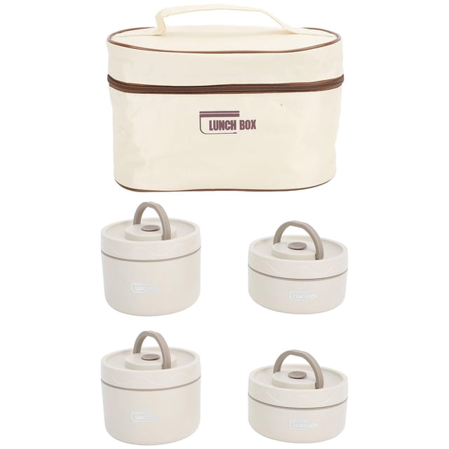 Contenedor de Almuerzo Aislado de Acero Inoxidable, Caja Sellada con Bolsa Térmica, Portátil y Multifuncional para el Trabajo y el Comedor Al Aire Libre