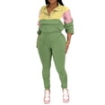 thumbnail image 5 of Aomice Two Women's 2 Piece Outfits Lapel Half Zip Long Sleeve Sweatshirts Sweatpants Tracksuit Casual Sweatsuits-Green-XL, 5 of 6