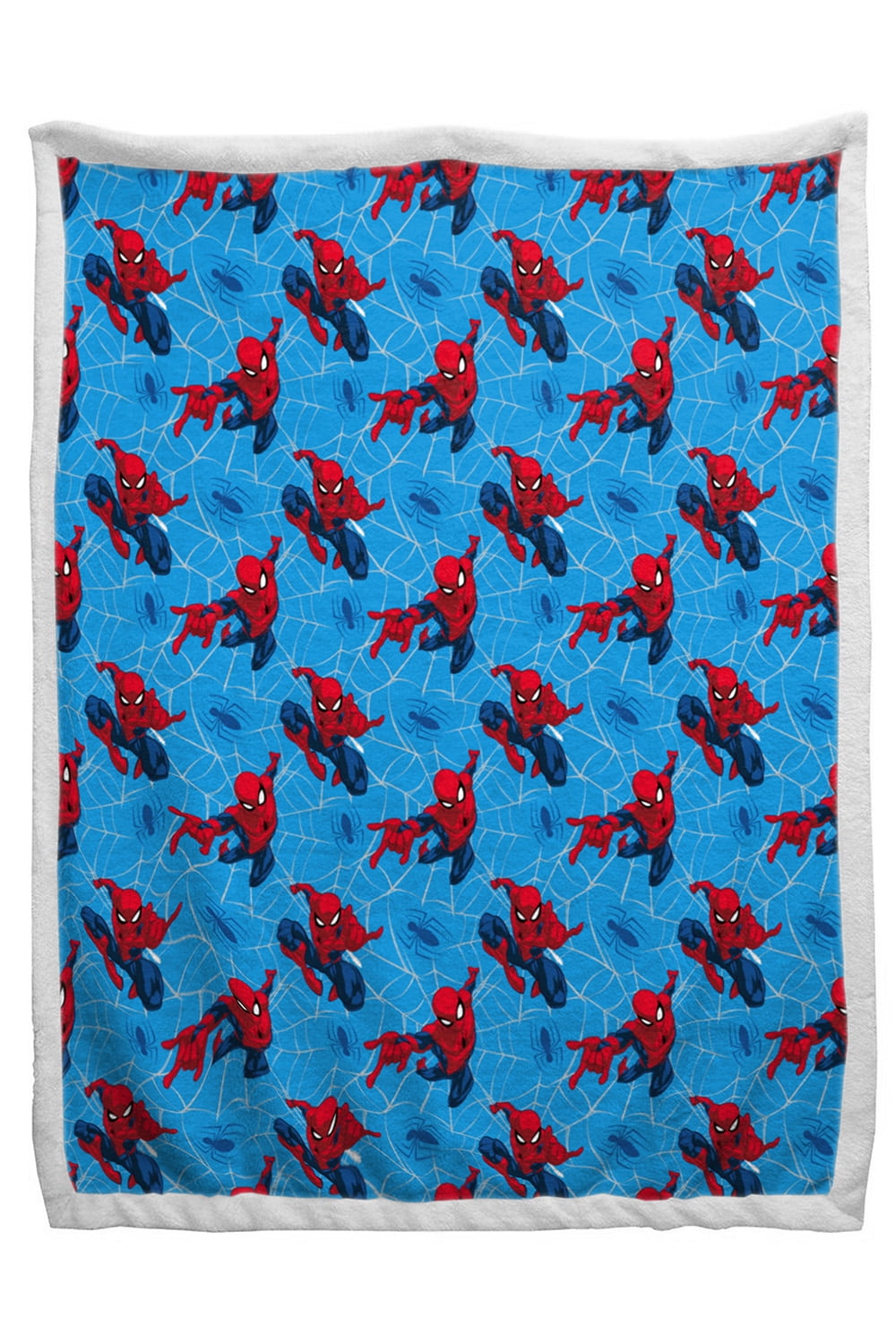 Spider-Man Spidey Action Sherpa Back Throw Blanket, 60' x 90', Microfiber, Blue, Marvel