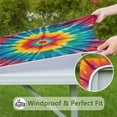 thumbnail image 6 of Colorful Tie Dye Mandala Pattern Square Fitted Tablecloth with Elastic Edge,Square Table Cover,Washable Elastic Table Cover for Home Kitchen Party Decor 36"x36", 6 of 6
