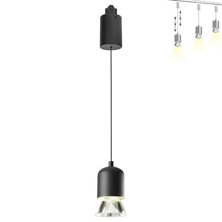 

FSLiving 7W Adjustable Levitate Track Pendnat Light H-Type Retractable Lift Track Pendnat Light with Minimalist Modern Aluminum&Acrylic Shade Indoor Island Light Adjustable Wire Lamp Black - 1 Pack