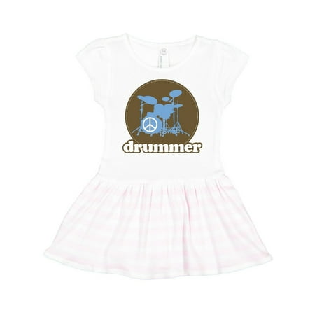 

Inktastic Cool Brown Retro Drummer Gift Toddler Girl Dress