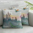thumbnail image 3 of Cartoon Dinosaurs Theme Fitted Sheet for Kids Full Size, Beautiful Princess Castle Carriage Pattern Bedding Sheet,Rainbow Stars Theme, 3 of 5
