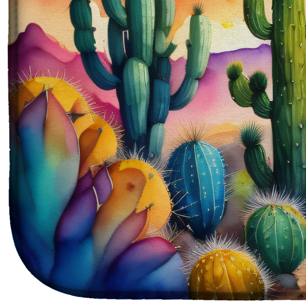 Carolines Treasures DAC1415DDM 21 x 14 in. Cactus in Color Dish Drying Mat