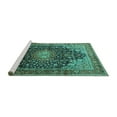 thumbnail image 2 of Ahgly Company Machine Washable Indoor Round Medallion Turquoise Blue Traditional Area Rugs, 8' Round, 2 of 4