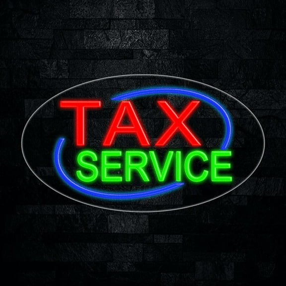 Tax Service LED Neon Sign 28"L x 16"H #34129