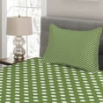 thumbnail image 2 of Ambesonne Green Quilted Coverlet 2 Pcs, White Simple Polka Dots, Twin Size, Olive Green and White, 2 of 4