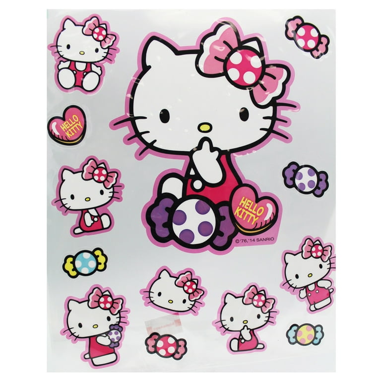 naaimachine Regeren zand Hello Kitty Candy Themed Cute Sticker Decal Set (12 Stickers) - Walmart.com