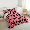 thumbnail image 4 of Feelyou Romantic Love Heart Bedding Comforter Set, Fashion Abstract Polkadots Twin Comforter Sets, Teens Kids Girls Women Reversible Bedding Set, Microfiber Bedroom Decor, 2pcs, 4 of 9