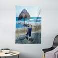 thumbnail image 1 of Cyprus Tapestry, Lonely Wicker Umbrella and Outdoor Sunbed in a Sunny Beach at City of Limassol, Wall Hanging for Bedroom Living Room Dorm Decor, 40W X 60L Inches, Multicolor, by Ambesonne, 1 of 2