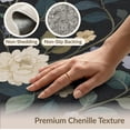 thumbnail image 6 of ODIKA 8'x10' Navy Floral Elegance Future Nature Washable Area Rug Timeless Botanical Design with Modern Flair Non-Slip Chair-Friendly Mat for Dining Room, Large Office, Lounge, 6 of 7